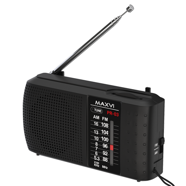 Купить Радиоприемник Радио FM-приемник Maxvi PR-03 black